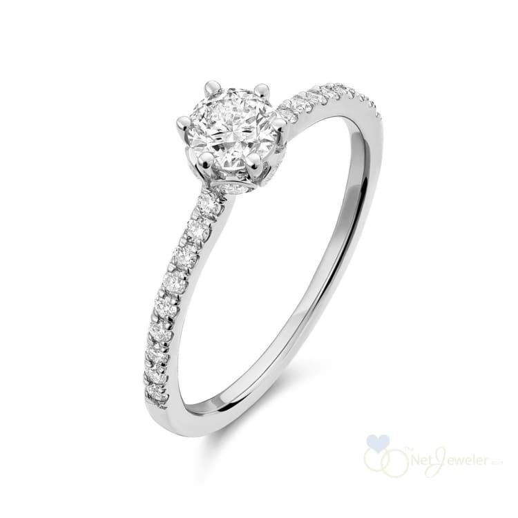 Solitaire Crown Setting Diamond Engagement Ring-RNB Jewellery