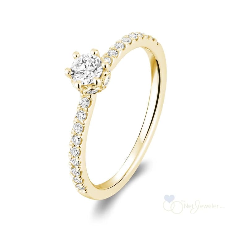 Solitaire Crown Setting Diamond Engagement Ring-RNB Jewellery
