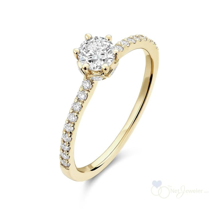 Solitaire Crown Setting Diamond Engagement Ring-RNB Jewellery