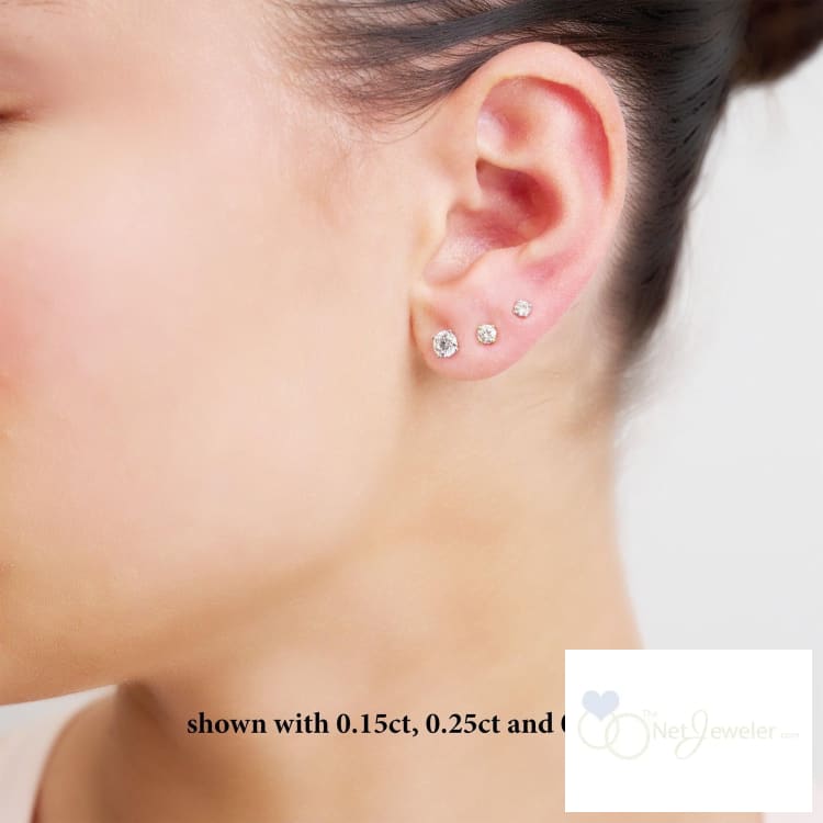 Solitaire Diamond Stud Earrings-RNB Jewellery