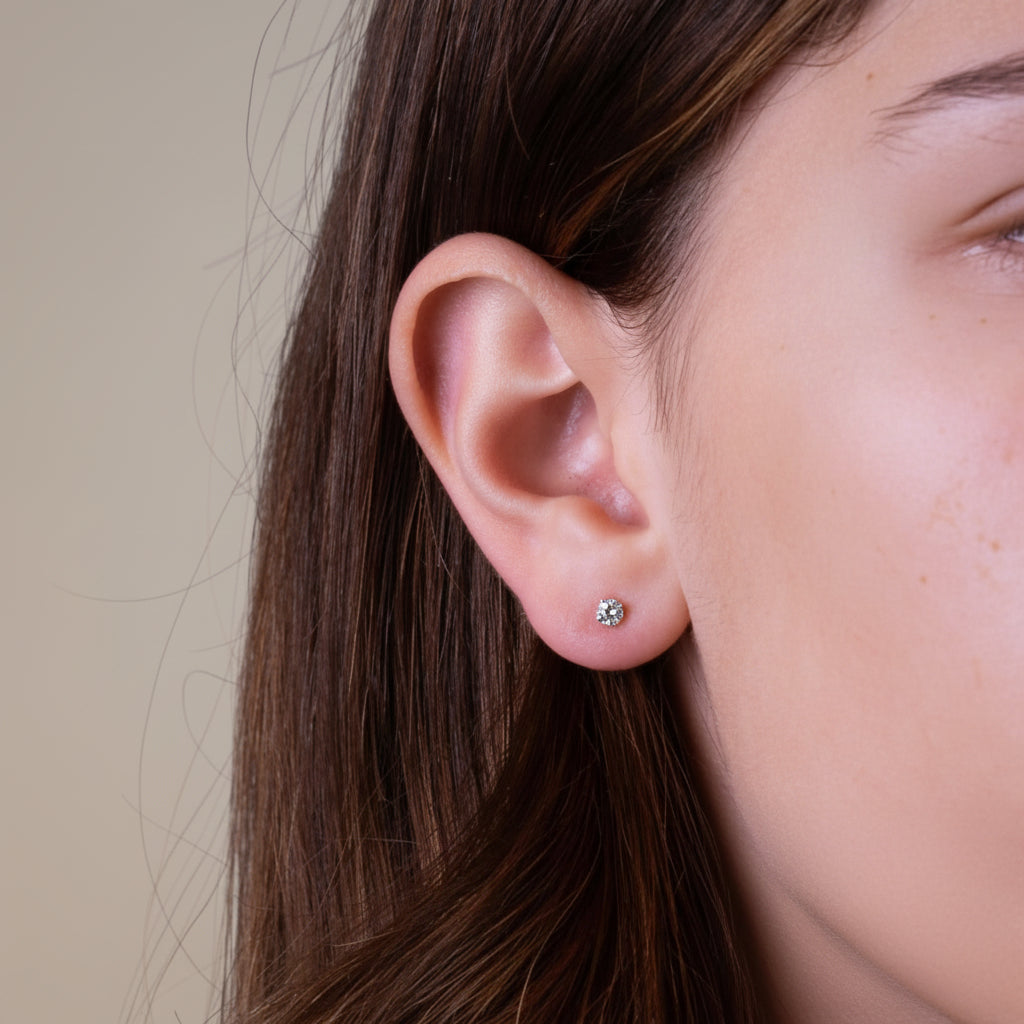 Solitaire Diamond Stud Earrings-The Net Jeweler