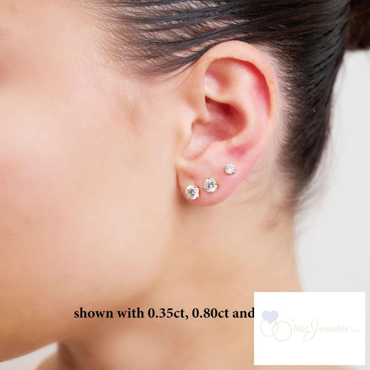 Solitaire Diamond Stud Earrings-RNB Jewellery