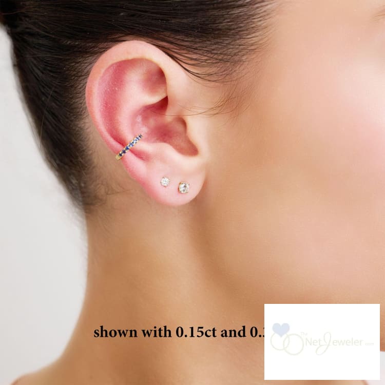 Solitaire Diamond Stud Earrings-RNB Jewellery