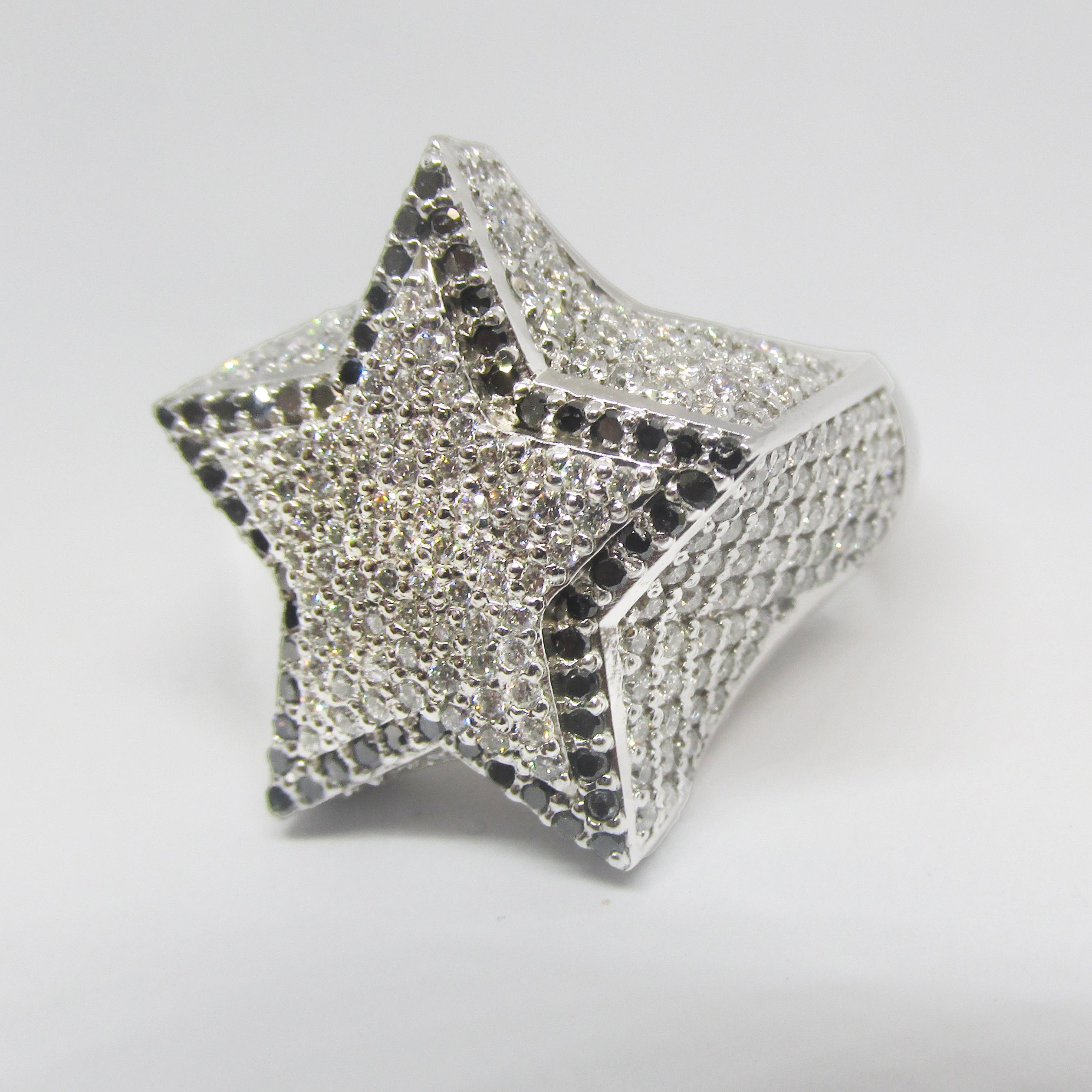 Luxury Mens Diamond 3D Star Ring - Thenetjeweler