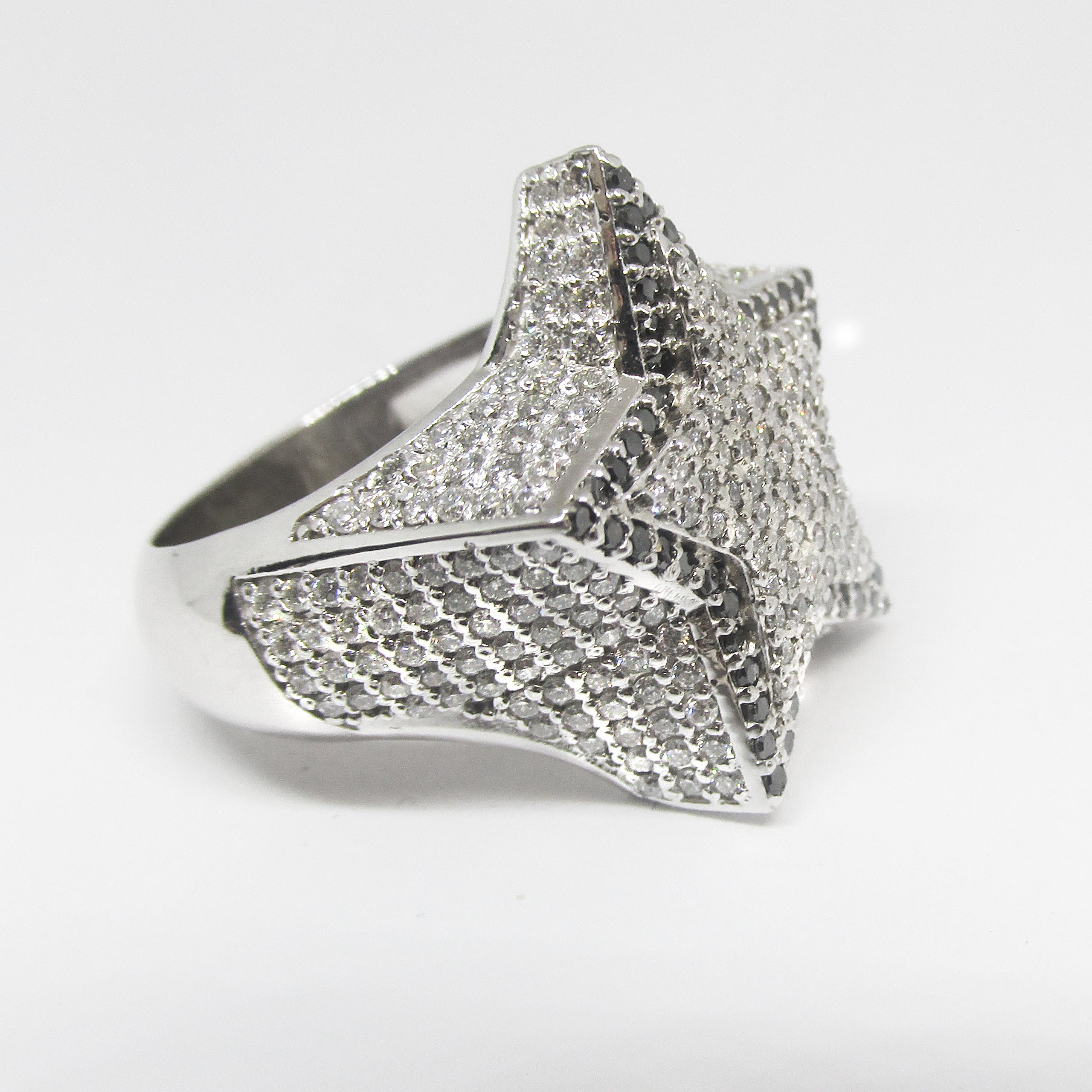 Luxury Mens Diamond 3D Star Ring - Thenetjeweler