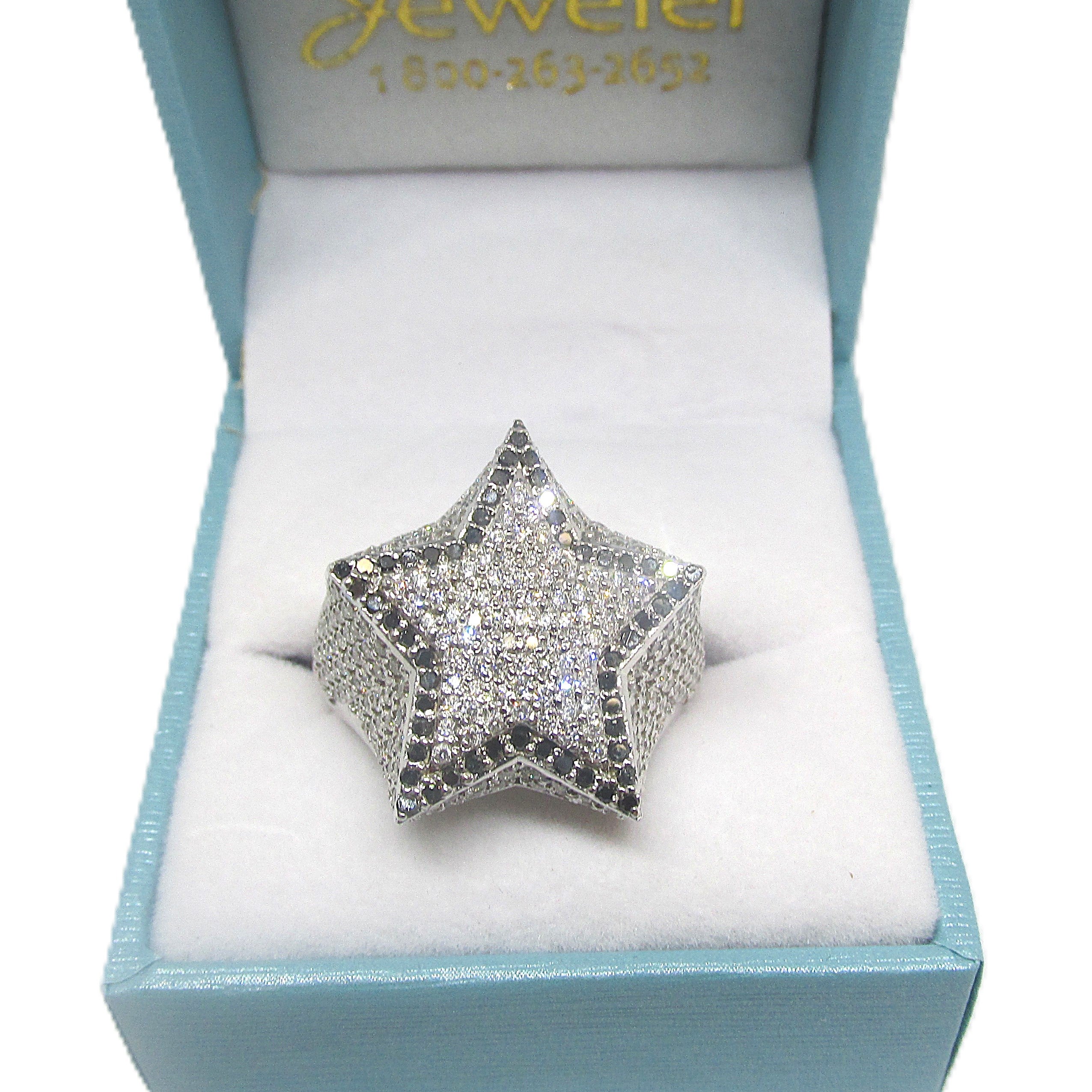 Luxury Mens Diamond 3D Star Ring - Thenetjeweler