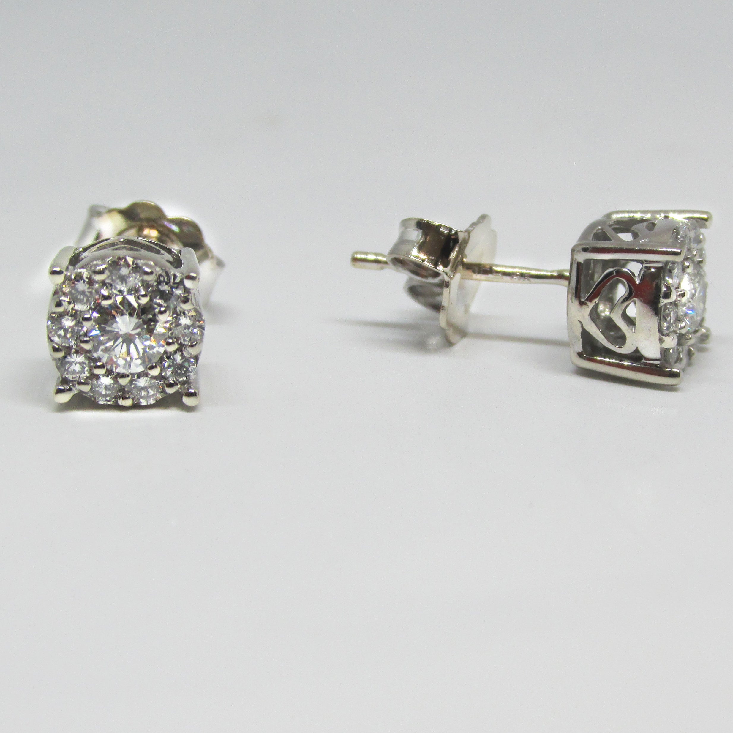 Lab Grown Diamond Halo Stud Earrings 0.75 ct. tw | TheNetJeweler