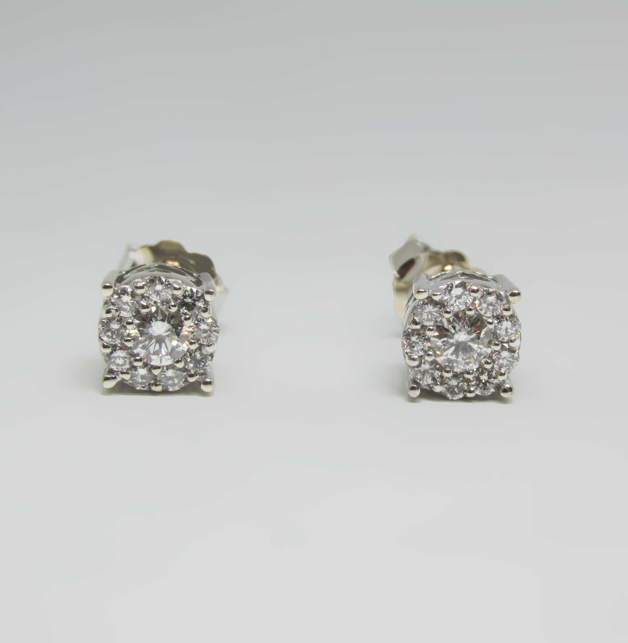 Lab Grown Diamond Halo Stud Earrings 0.75 ct. tw - Thenetjeweler