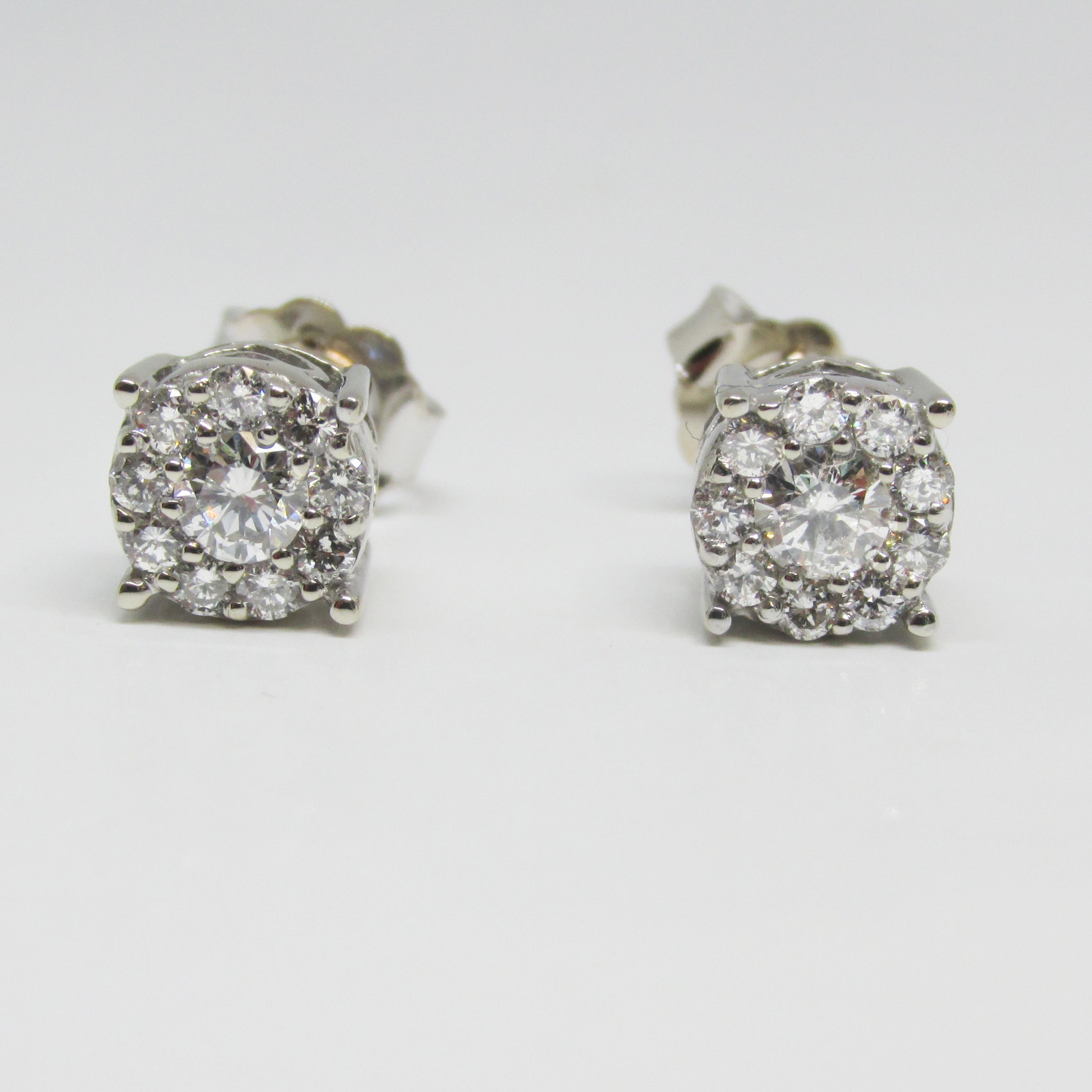 Lab Grown Diamond Halo Stud Earrings 0.75 ct. tw - TheNetJeweler