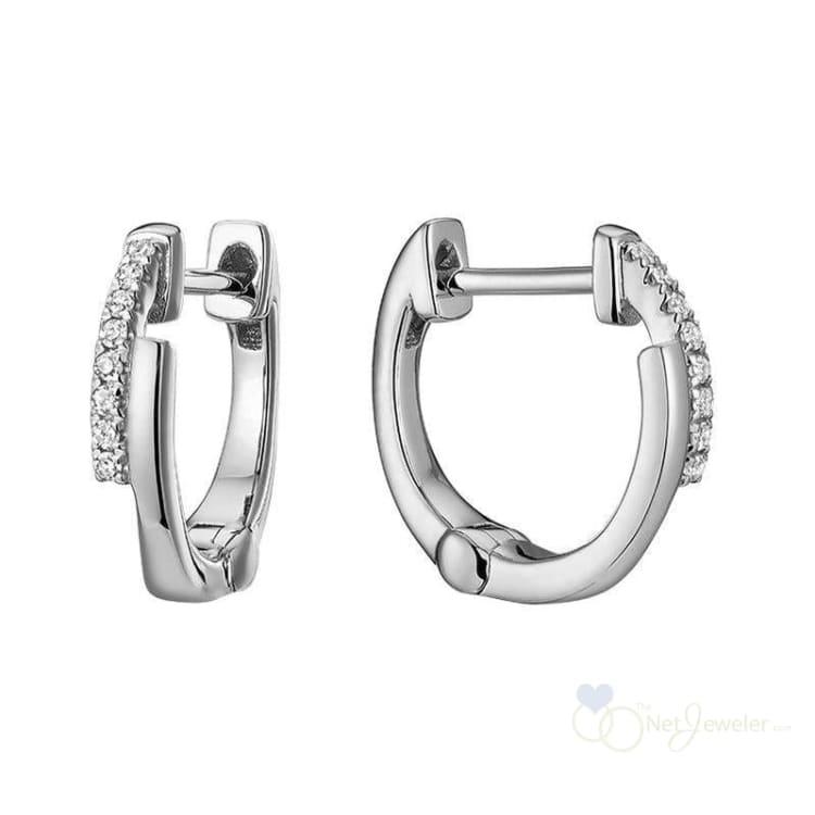 Symmetric Diamond Huggie Earrings-RNB Jewellery