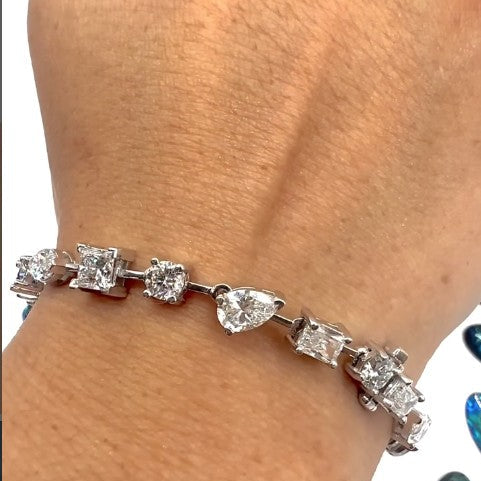 4 Carat Mix Shape Lab Diamond Tennis Bracelet - Thenetjeweler