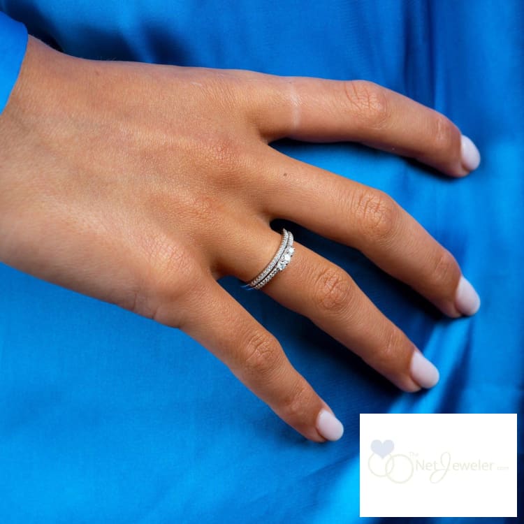 Trinity and Semi Eternity Diamond Ring Set