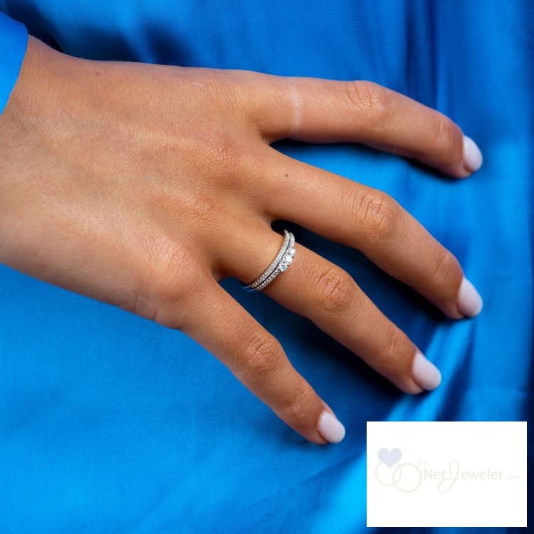 Trinity and Semi Eternity Diamond Ring Set-RNB Jewellery