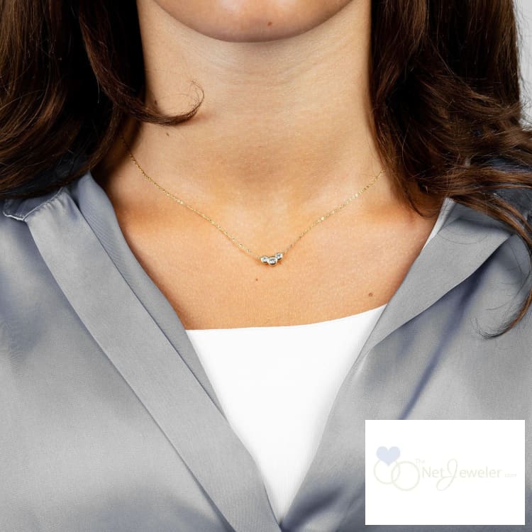 Triple Bezel Diamond Necklace-RNB Jewellery
