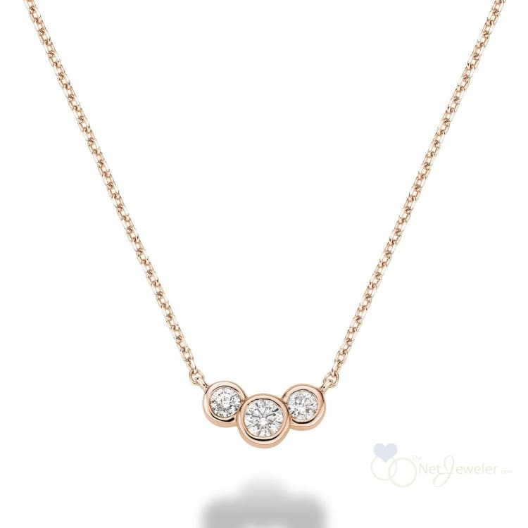 Triple Bezel Diamond Necklace-RNB Jewellery