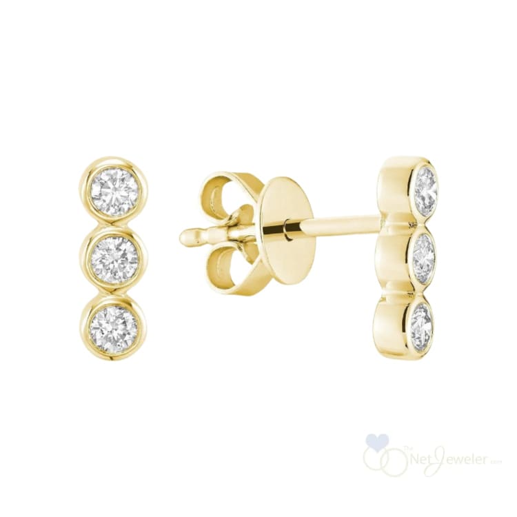 Trinity Bezel Diamond Stud Earrings-RNB Jewellery