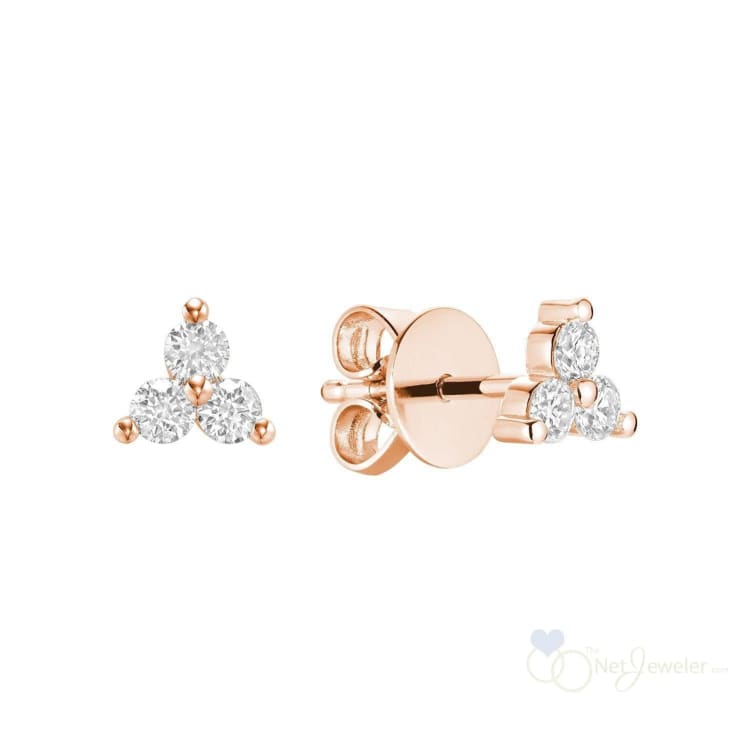 Trinity Diamond Stud Earrings-RNB Jewellery