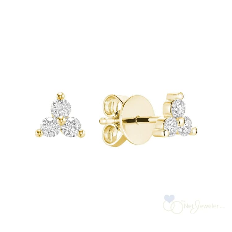 Trinity Diamond Stud Earrings-RNB Jewellery
