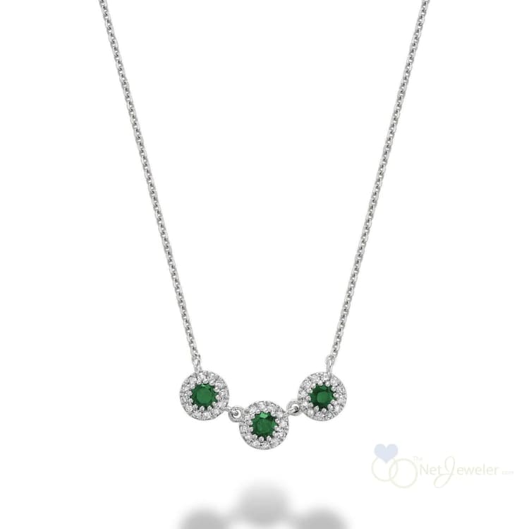 Martini Cup Halo Diamond & Precious Stone Necklace-RNB Jewellery