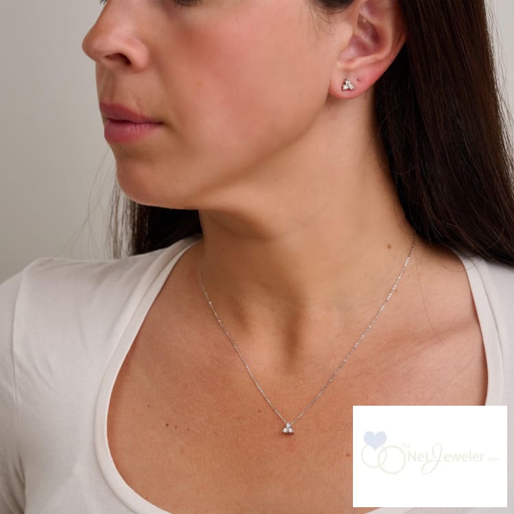 Trinity Illusion Diamond Stud Earrings-RNB Jewellery