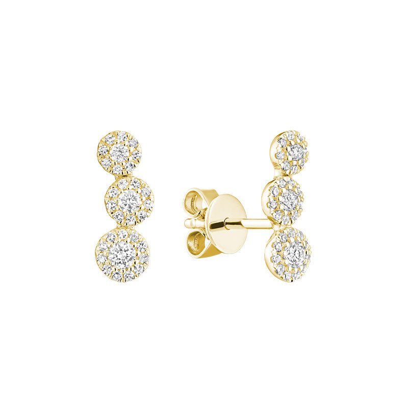 Triple Circle Diamond Crawler Earrings - Thenetjeweler