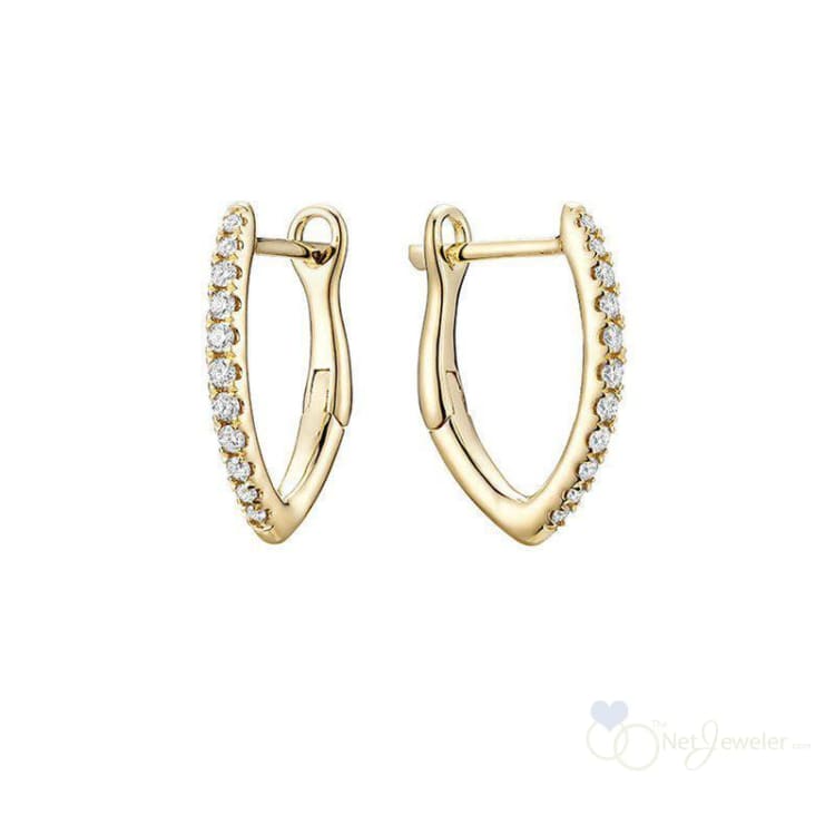V-Shaped Diamond Loop Earrings-RNB Jewellery