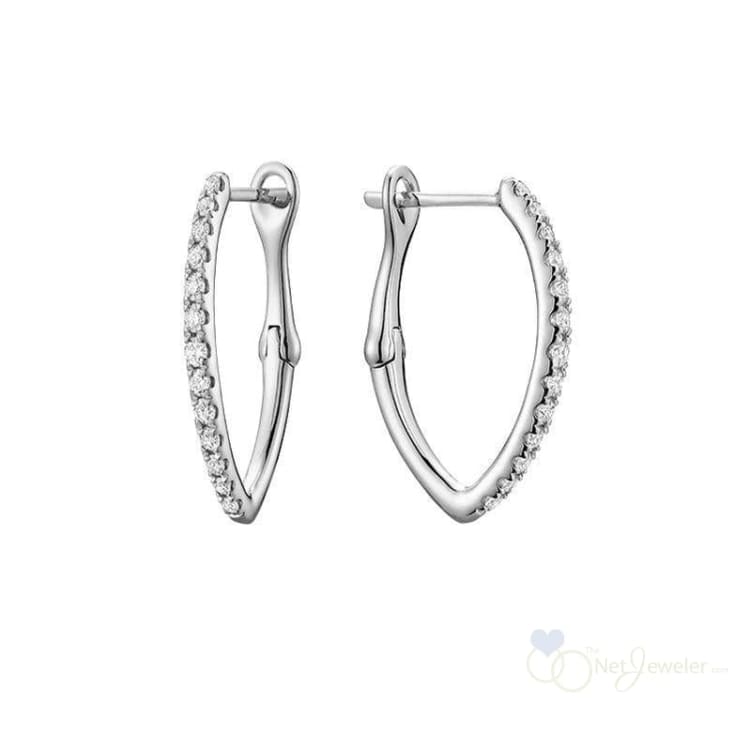 V-Shaped Hoops Diamond Earring-RNB Jewellery