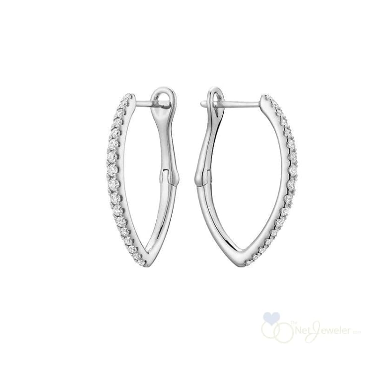 V-Shaped Hoops Diamond Earring-RNB Jewellery