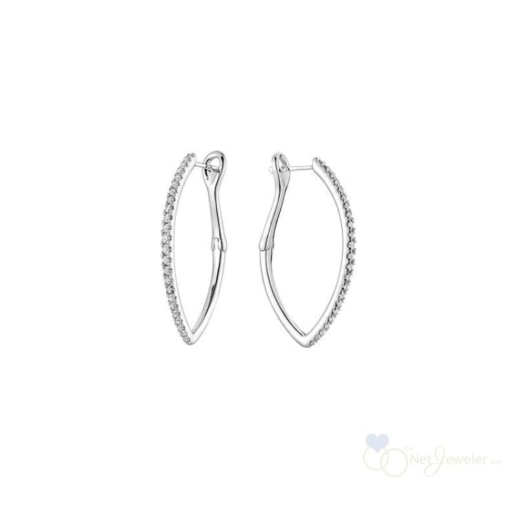 V-Shaped Hoops Diamond Earring-RNB Jewellery