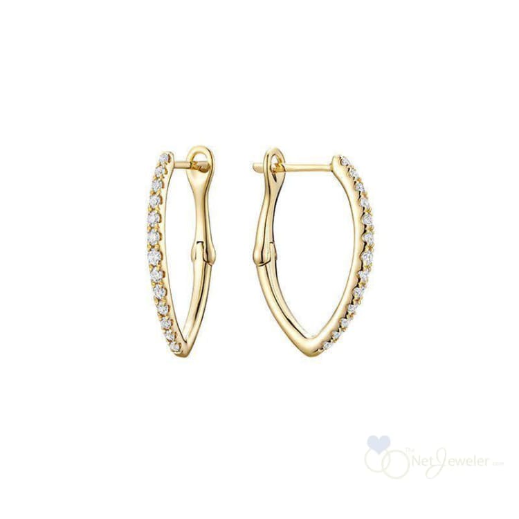 V-Shaped Hoops Diamond Earring-RNB Jewellery