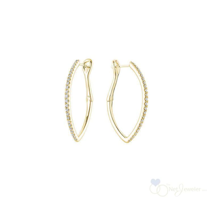 V-Shaped Hoops Diamond Earring-RNB Jewellery
