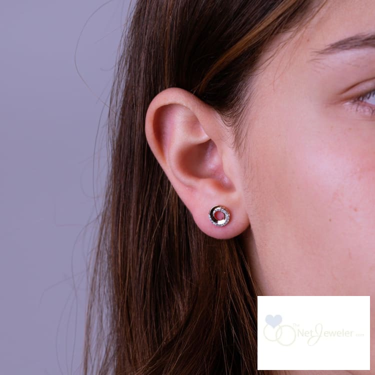 Whirl Diamond Stud Earrings-RNB Jewellery