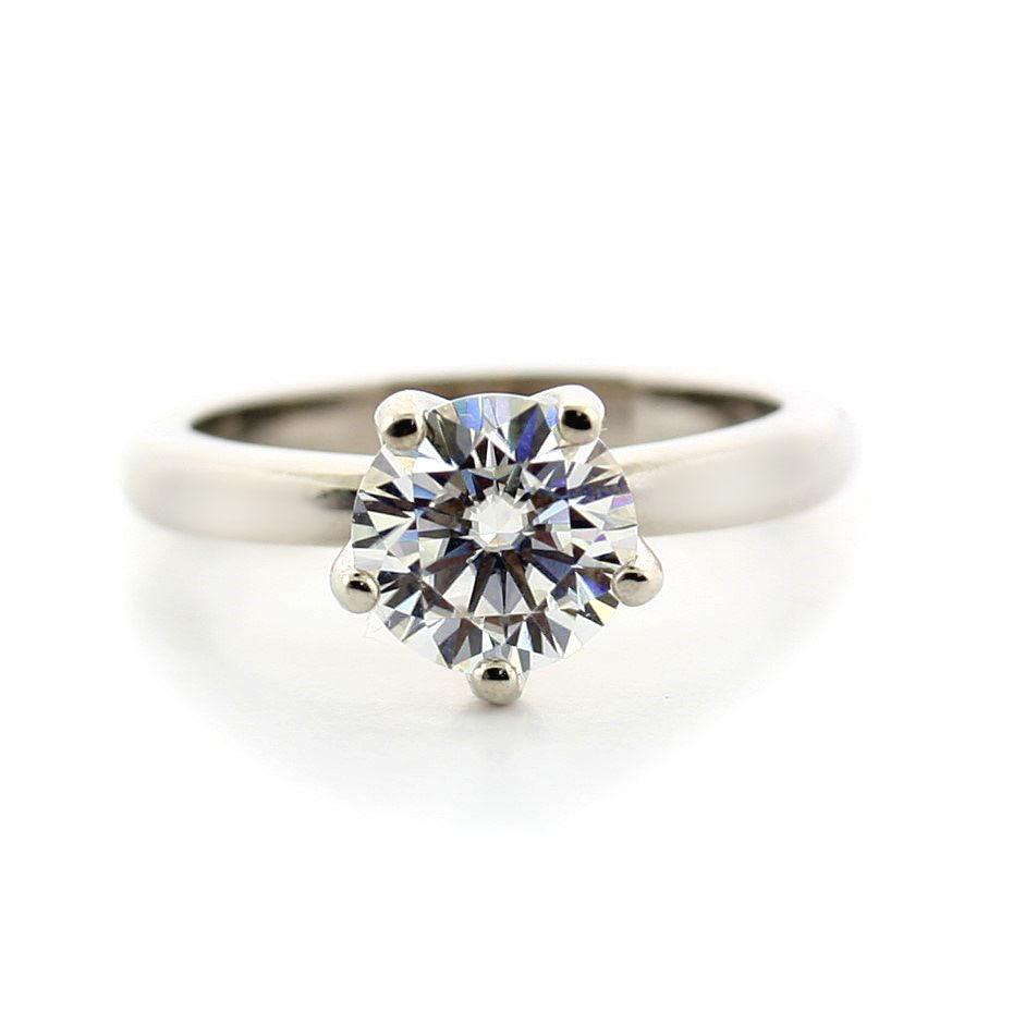 Round Solitaire Moissanite Engagement Ring 1.20ct - Thenetjeweler
