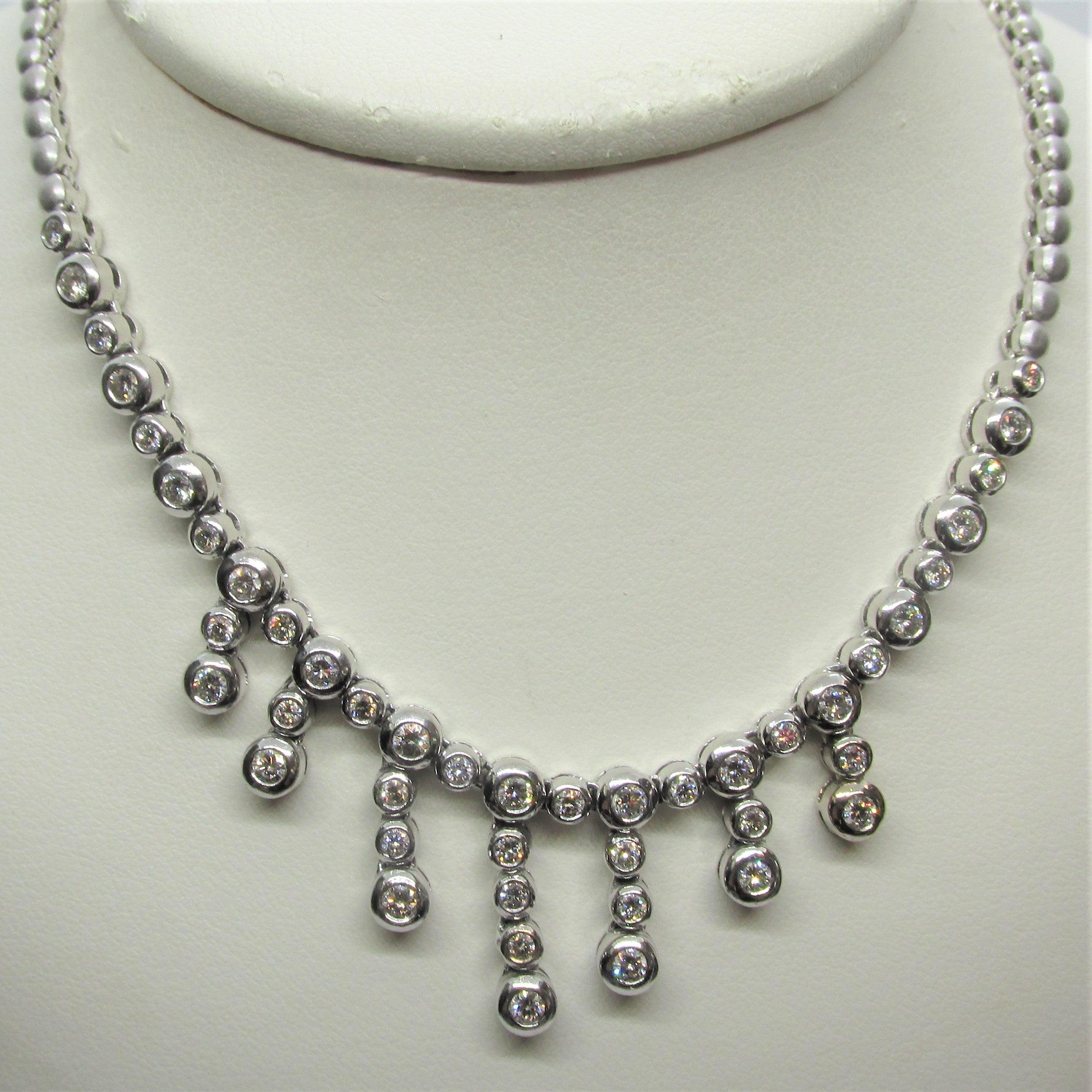 Tennis Diamond Drop Necklace - Thenetjeweler