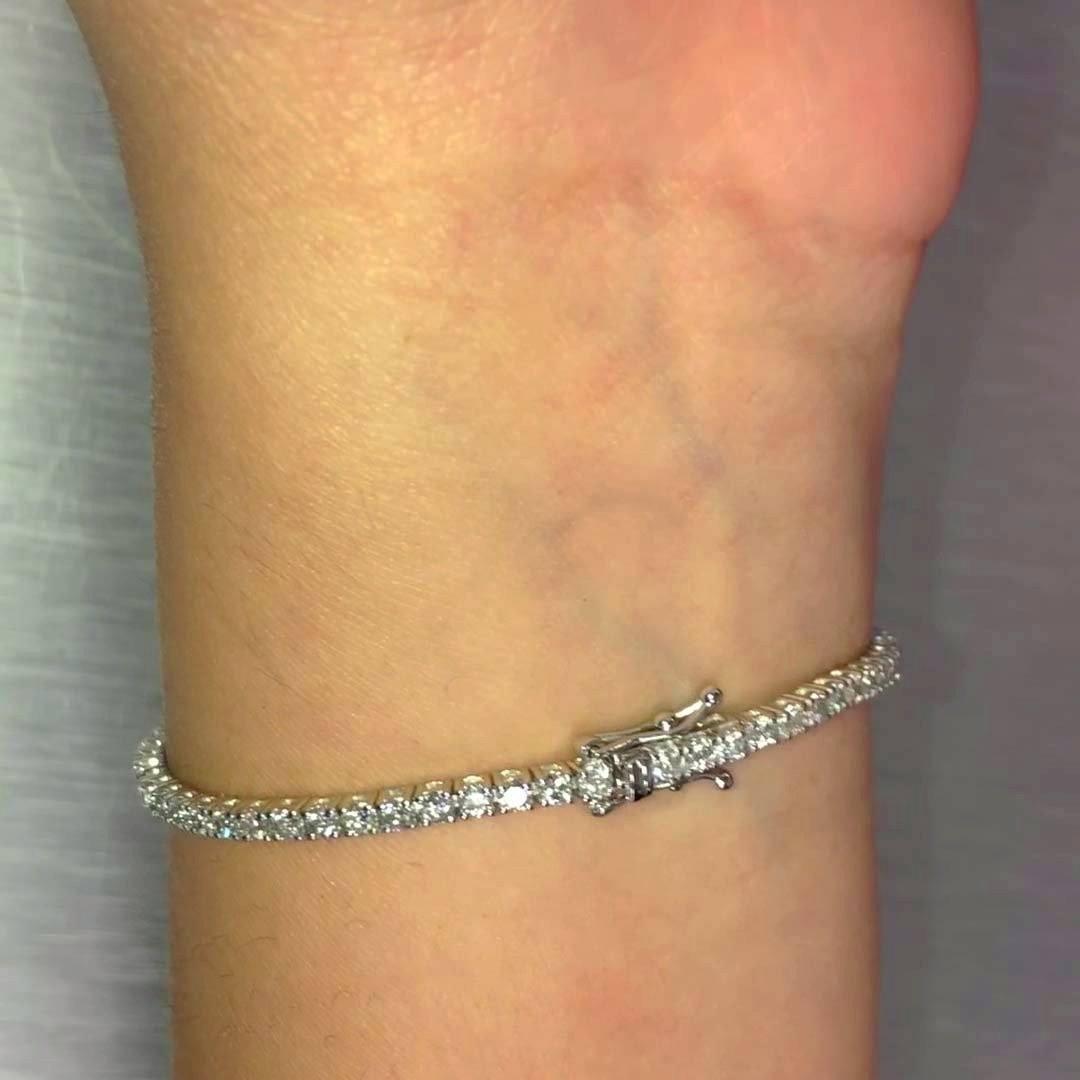 Tennis Diamond Bracelet 14K White Gold 3 ct.t.w. - Thenetjeweler
