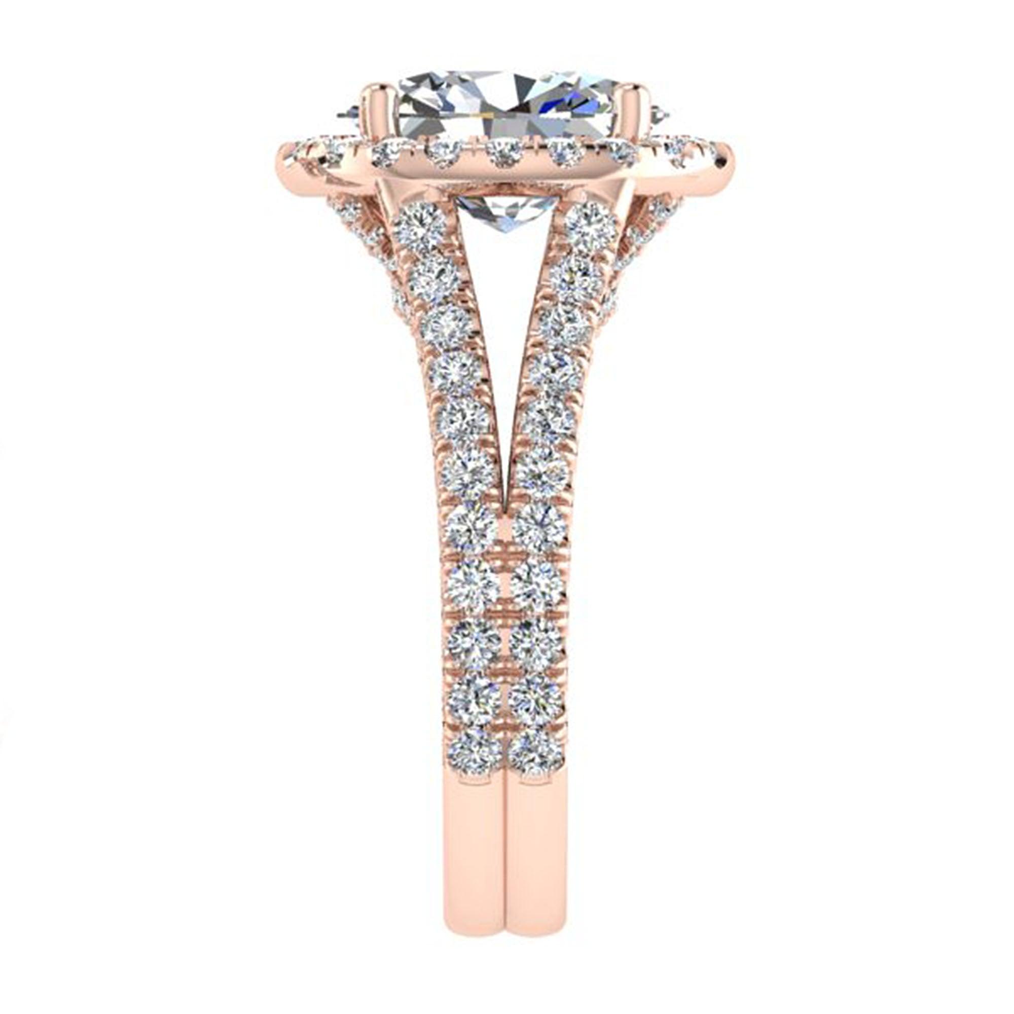 Split Shank Halo Rose gold Engagement Ring - Thenetjeweler