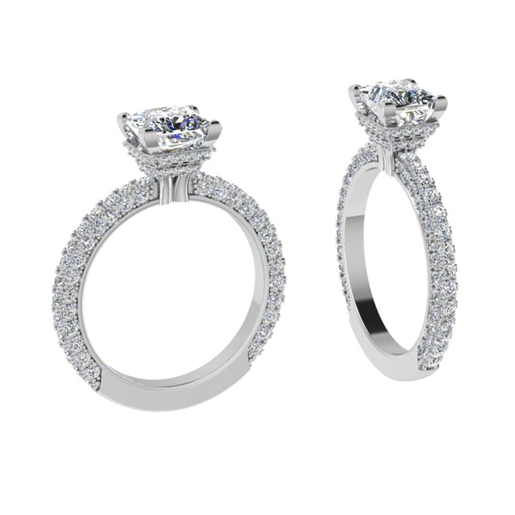 Princess-Cut Cathedral Setting Engagement Ring - Thenetjeweler