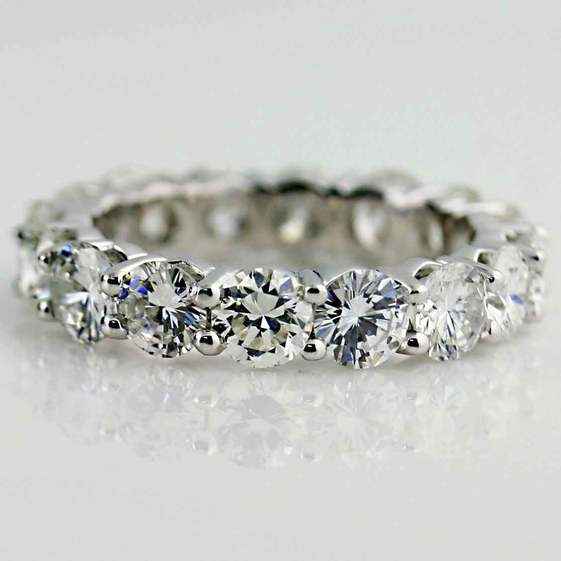 Custom 5 cwt Diamond Eternity Ring Band 18k White Gold