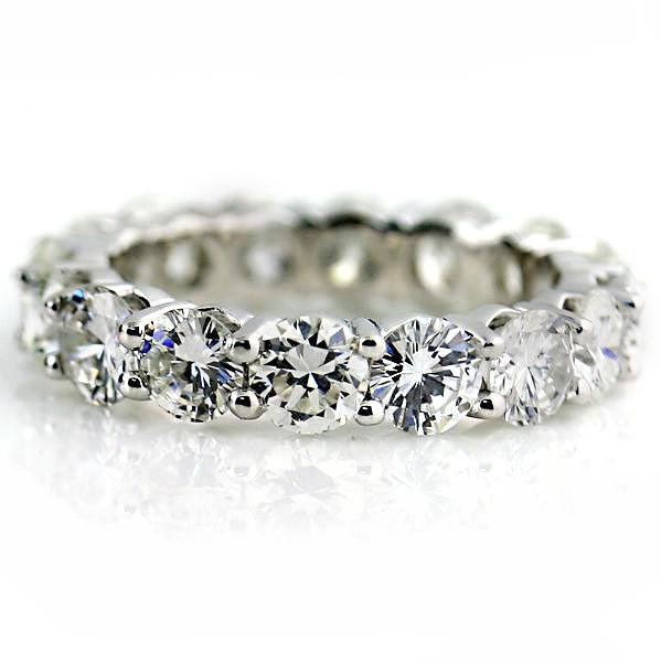 Custom 5 cwt Diamond Eternity Ring Band 18K White Gold - Thenetjeweler