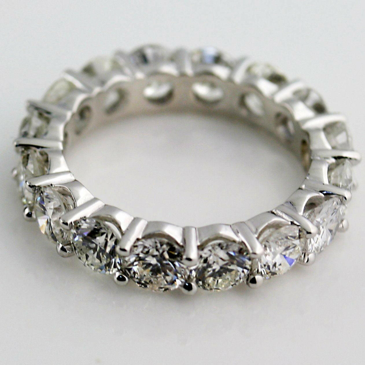 Custom 5 cwt Diamond Eternity Ring Band 18k White Gold - Thenetjeweler
