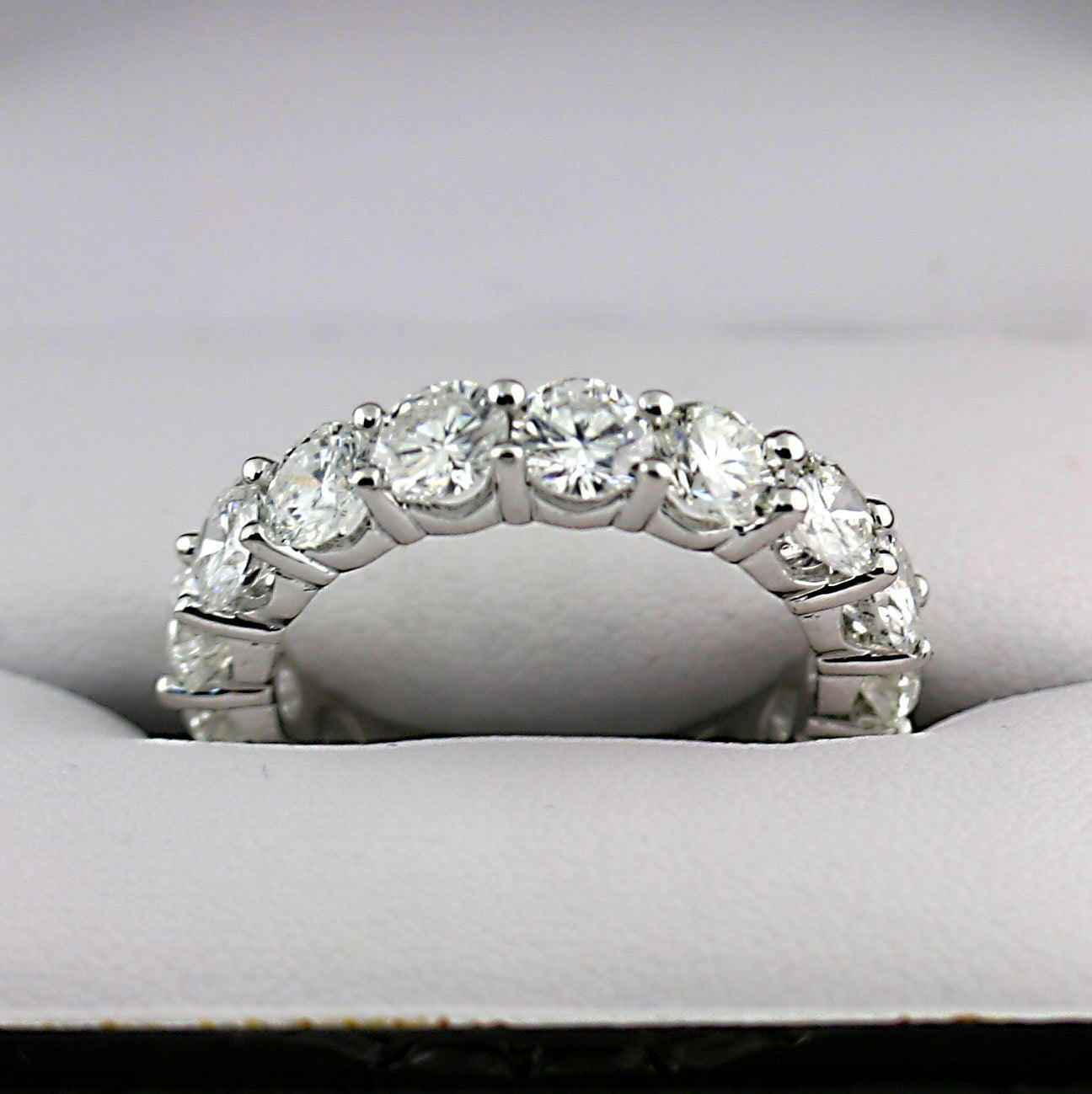 Custom 5 cwt Diamond Eternity Ring Band 18k White Gold