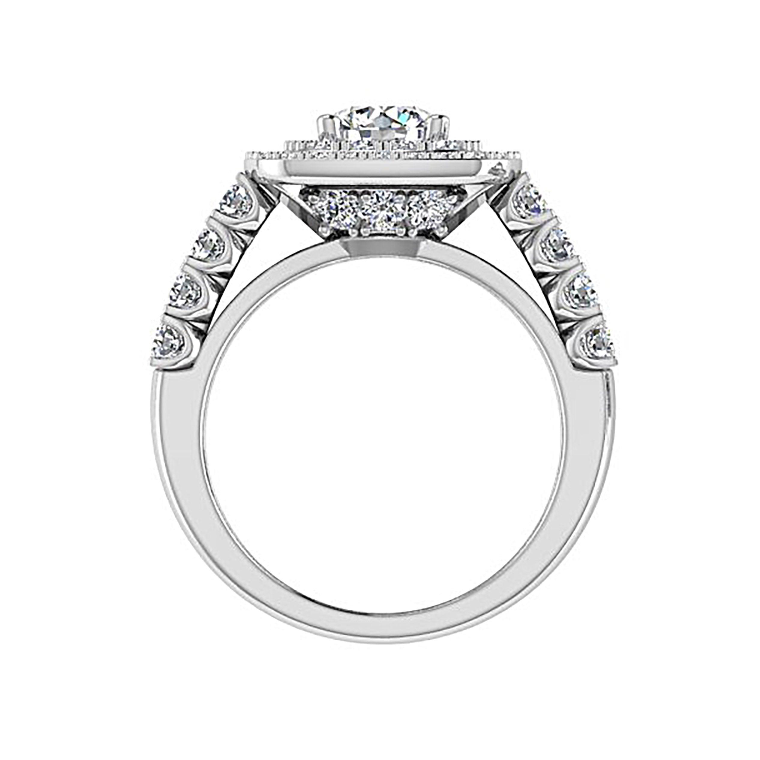 Double Halo Diamond Engagement Ring - Thenetjeweler