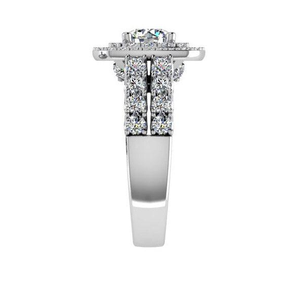 Double Halo Diamond Engagement Ring - Thenetjeweler