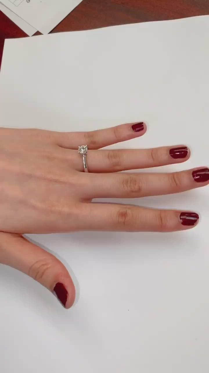 Diamond Solitaire Ring with Accents - Thenetjeweler