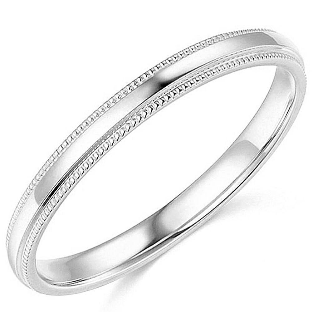 Milgrain Wedding Band Comfort Fit 14K Gold 2.5 mm - Thenetjeweler