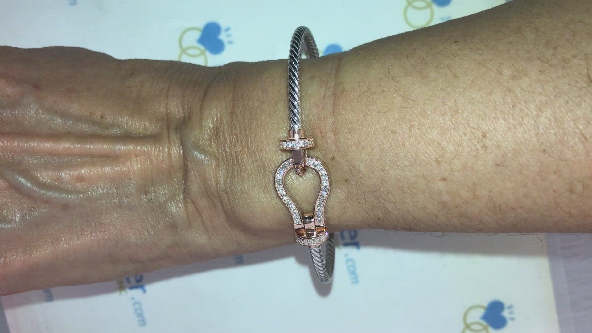 Cable and Diamond Bracelet 10K Gold