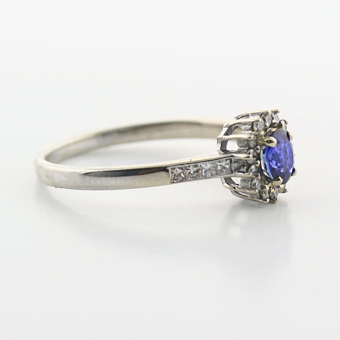 Sapphire and Diamond Cluster Ring - Thenetjeweler