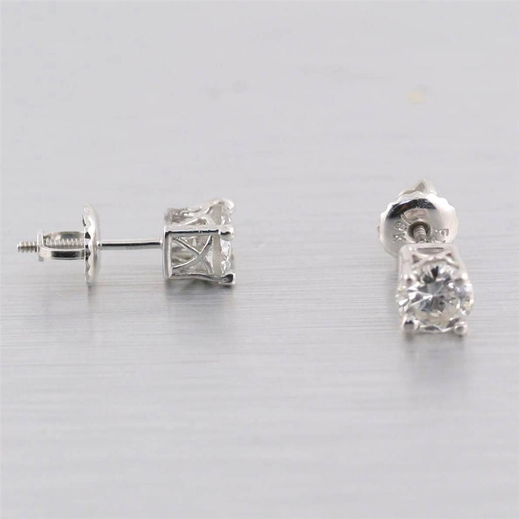 1 carat Round Cut Diamond Stud Earrings - Thenetjeweler