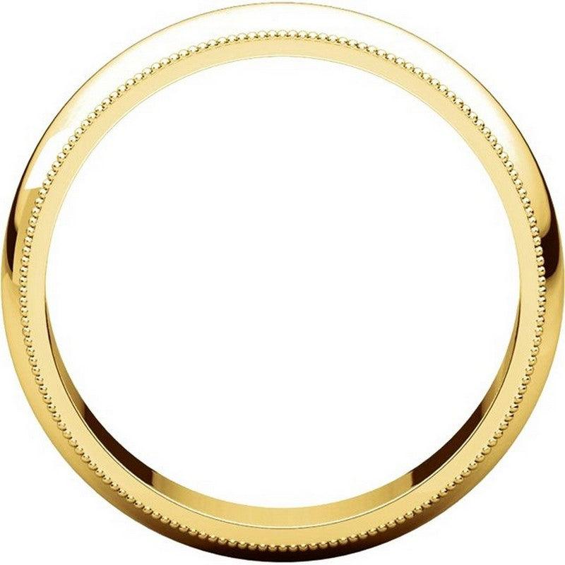 Wedding Band Comfort Fit 14K Gold 5 mm Milgrain Edges - Thenetjeweler