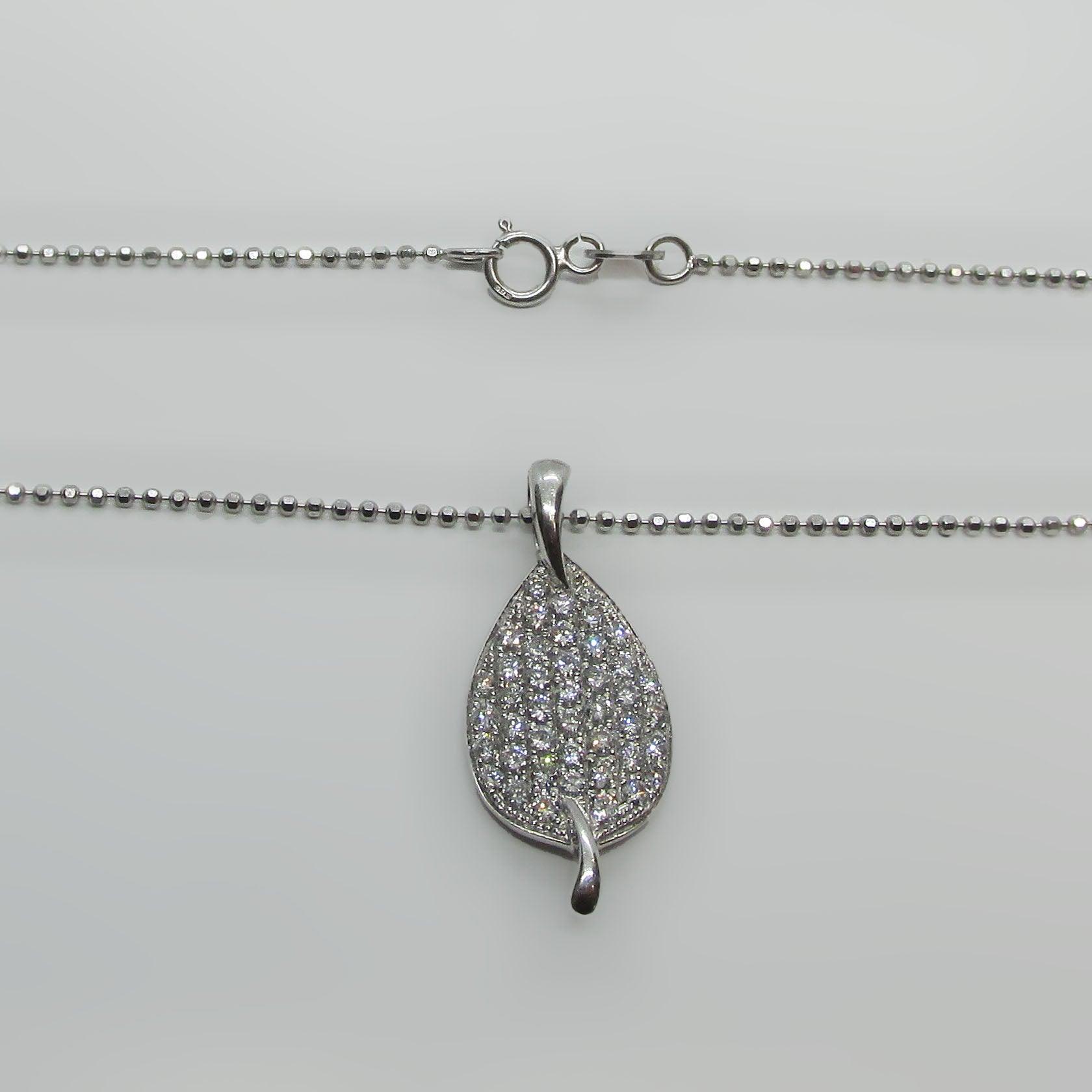Diamond Leaf Pendant 18k - Thenetjeweler